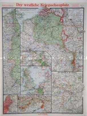 Militärstrategische Karten von verschiedenen Kriegsschauplätzen (Paasche's Frontenkarte Nr. 14), Stand vom Oktober 1916