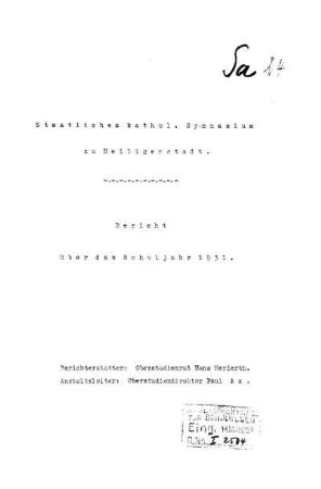 1931/32: Bericht ... - 1931/32