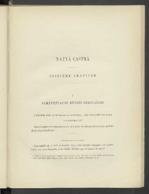 Nâtya Câstra Seizième Chapitre