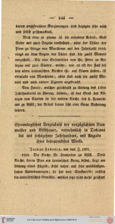 Anhang zu I. Chronologisches Verzeichnis der vorzüglichsten Baumeister und Bildhauer
