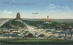 Leipzig: Blick von der Russischen Kirche nach dem Völkerschlachtdenkmal und Krematorium