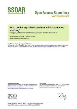 What do the psychiatric patients think about stop smoking?