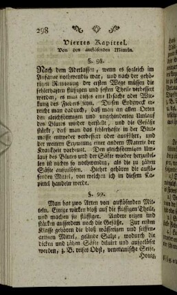 Viertes Kapittel. Von den auflösenden Mitteln.
