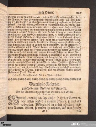 Dreyßigste Gespräch, am fünfften Sonntag nach Ostern.