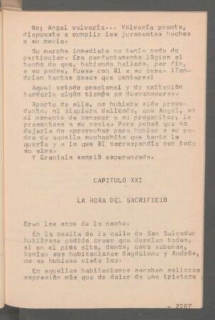 Capítulo XXI - La hora del sacrificio