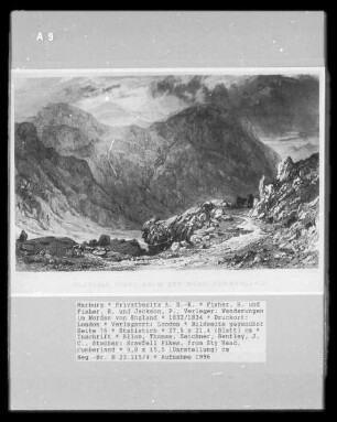 Wanderungen im Norden von England, Band 1 — Bildseite gegenüber Seite 76 — Scawfell Pikes, from Sty Head, Cumberland