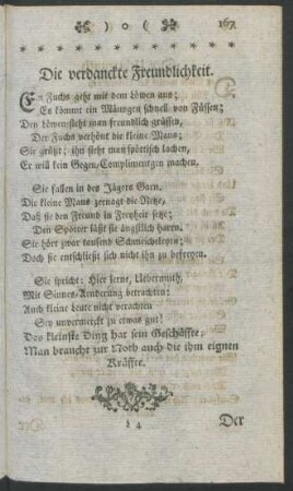 Die verdanckte Freundlichkeit