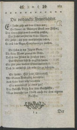 Die verdanckte Freundlichkeit
