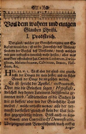 Probstrich der Glaubenslehren, welche zwischen denen Catholischen und Uncatholischen strittig seynd