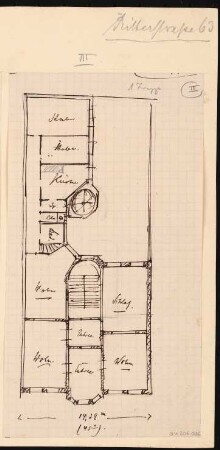 Wohnhäuser Ritterstraße 61-65, Berlin-Kreuzberg: Wohnhaus Nr. 63: Grundriss OG