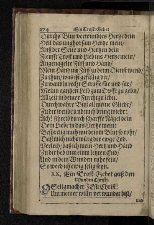 XX. Ein Trost-Gebet auß den Wunden Christi.