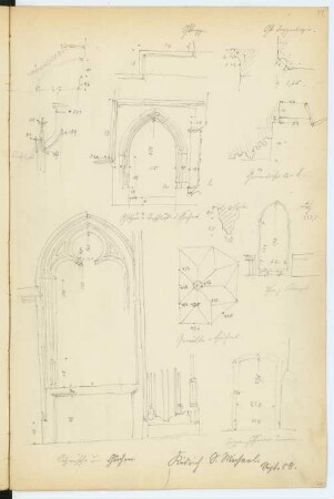 St. Michaelskapelle, Kiedrich: Details (aus: Skizzen- und Fotoalbum 2)