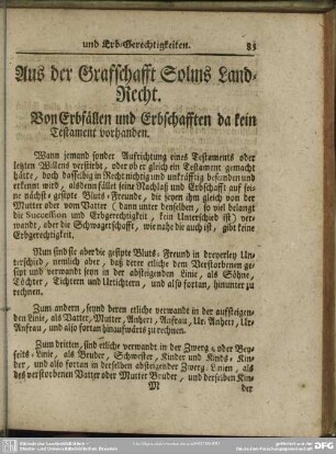Aus der Grafschafft Solms Land-Recht