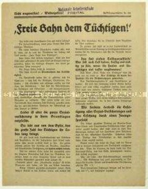 Flugblatt mit Forderung nach einer Reform des deutschen Versicherungssystems