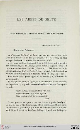 2.Ser. 7.1869: Les abbés de Seltz