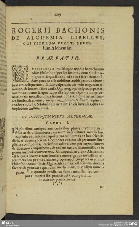 Rogerii Bachonis De Alchemia Libellus, Cui Titulum Fecit, Speculum Alchemiae