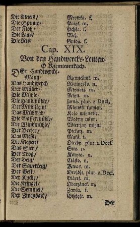 Cap. XIX. Von den Handwercks-Leuten.