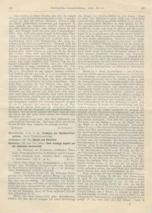 565-569 [Rezension] Haussleiter, Johannes, Probleme des Matthäus-Evangeliums