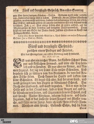 Fünff und dreyßigste Gespräch, am ersten Sonntag nach Trinitatis.