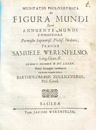 Meditatio philosophica de figura mundi