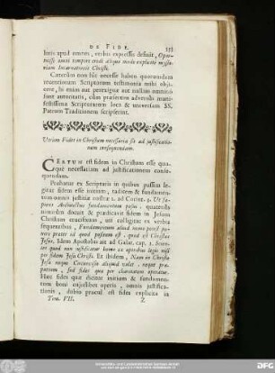 Utrùm Fides in Christum necessaria sit ad iustificationem consequendam.