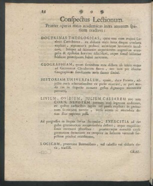 Conspectus Lectionum