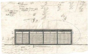 Schneider - Esleben, Paul; Düsseldorf, Rolandstr. 40; Rolandschule - Turnhalle: Fassade (Queransicht)