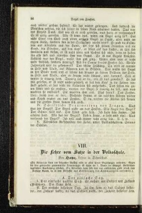 ¬Die¬ Lehre vom Satze in der Volksschule