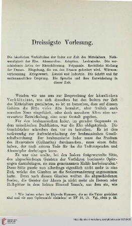 Dreissigste Vorlesung