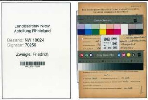 Entnazifizierung Friedrich Zweigle , geb. 15.04.1899 (Ingenieur)