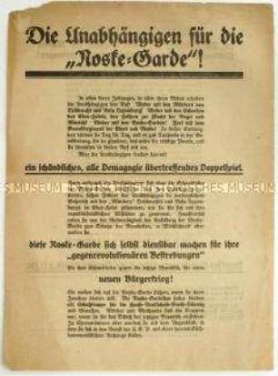 Flugblatt der SPD zur Novemberrevolution und Aufruf zum Beitritt