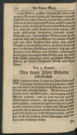 Das 4. Capitel. Von denen Zehen Geboten insonderheit
