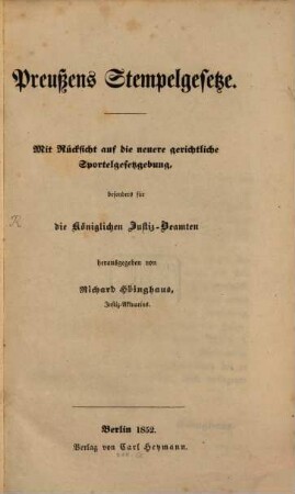 Preußens Stempelgesetze