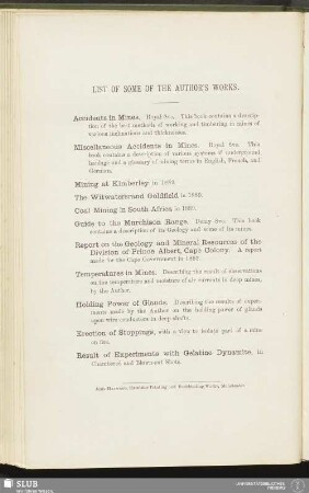 List of some of the author's works
