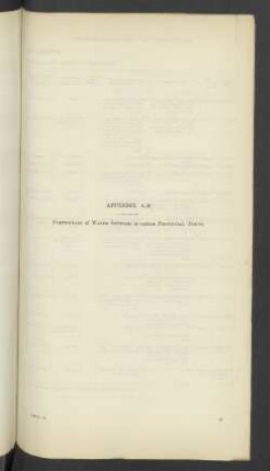 Appendix A.M. Particulars of Water Supply to various Provincial Towns.