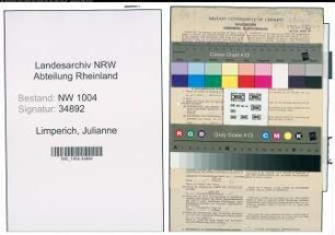 Entnazifizierung Julianne Limperich , geb. 13.11.1906 (Postassistentin)