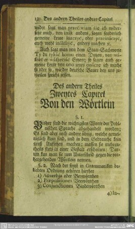 Des andern Theiles Zweytes Capitel