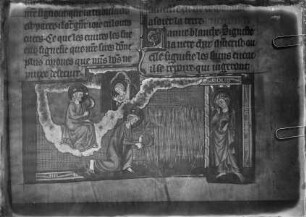 Französische Apokalypse — Christus sichelt die Ernte der Erde, Folio 34recto