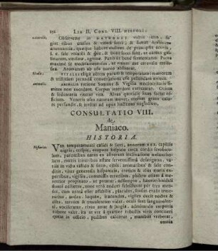 Consultatio VIII. de Maniaco