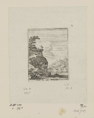 Partie du pont d’Avignon, aus: "Divers veuës faites par Israel Silvestre et mises en lumiere par Israel Henriet"