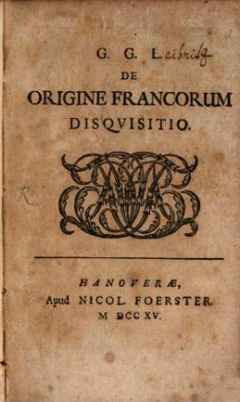 G. G. L. De Origine Francorum Disquisitio