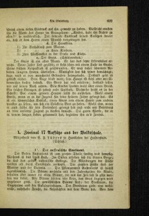 Zweimal 17 Aufsätze aus der Volksschule : (Schluß)