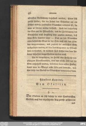 Fünftes Kapitel. Vom Okuliren.