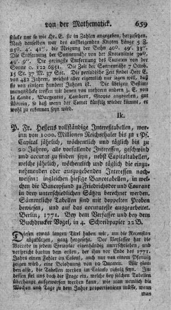 Vollständige Intereßtabellen.