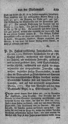 Vollständige Intereßtabellen.