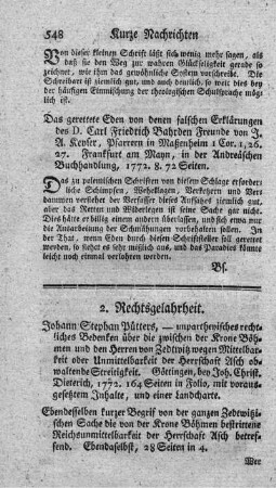 Unpartheyisches rechtliches Bedenken über die zwischen der Krone Böhmen und den Herren von Zedtwitz wegen Mittelbarkeit oder Unmittelbarkeit der Herrschaft Asch obwaltenden Streitigkeit.