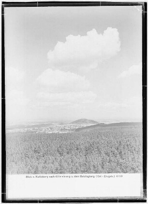 Blick vom Kahleberg auf Altenberg und den Geisingberg (Osterzgebirge)