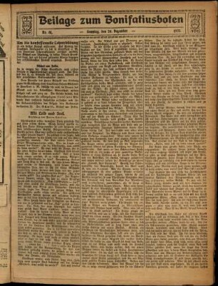 Zweite Ausgabe vom Sonntag, den 20. Dezember 1925.