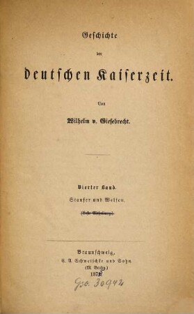 Geschichte der deutschen Kaiserzeit, 4. Staufer und Welfen