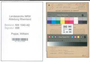 Entnazifizierung Wilhelm Poppe , geb. 28.03.1890 (Angestellter)